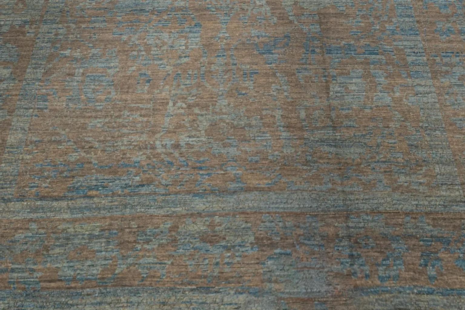 Afghanistan Oushak Over Size Teppich CIRCA 1990 - Wolle Blau Brown Design - 90723 im Zustand „Hervorragend“ im Angebot in Dallas, TX