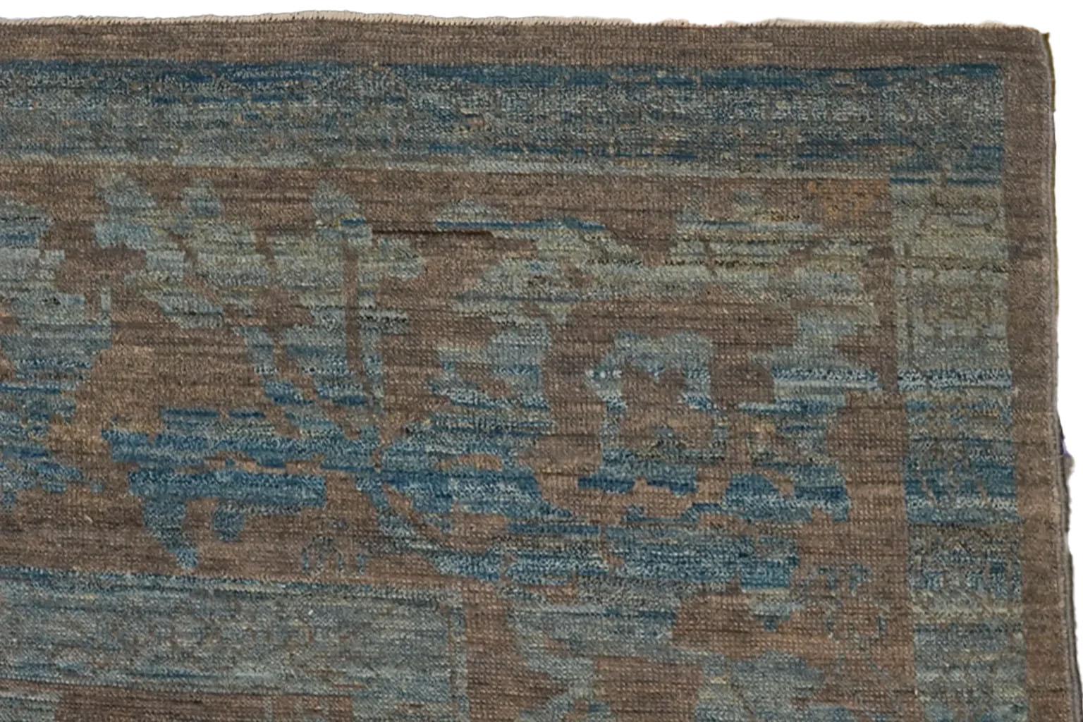 Afghanistan Oushak Over Size Teppich CIRCA 1990 - Wolle Blau Brown Design - 90723 (20. Jahrhundert) im Angebot
