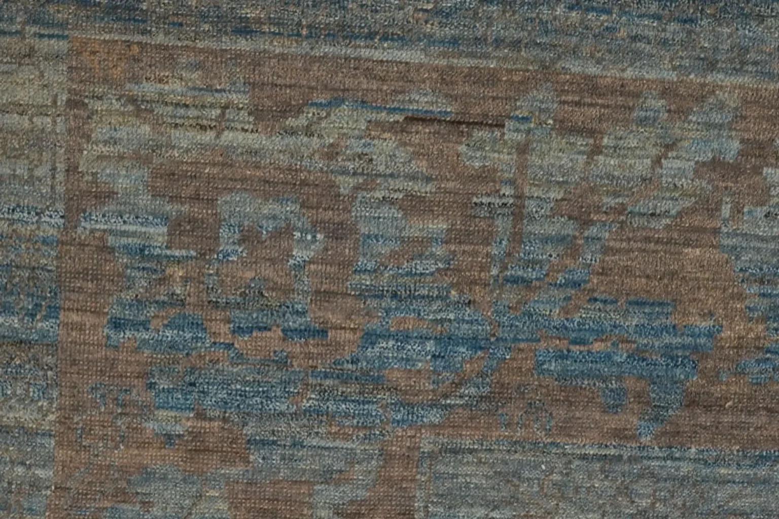 Afghanistan Oushak Over Size Teppich CIRCA 1990 - Wolle Blau Brown Design - 90723 im Angebot 1