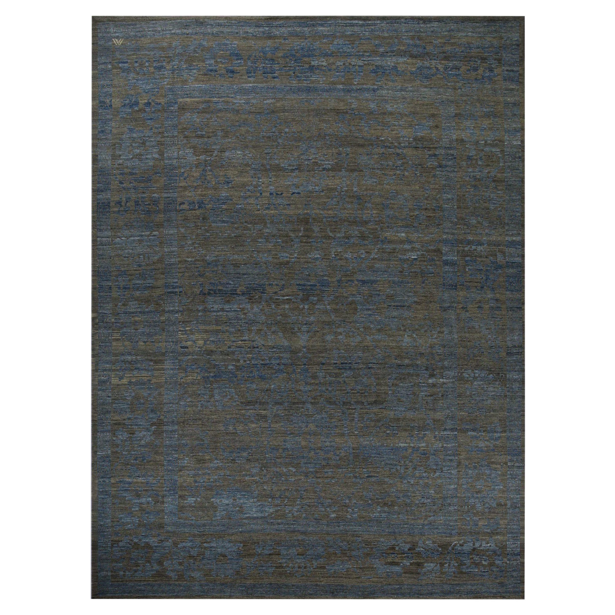 Afghanistan Oushak Over Size Teppich CIRCA 1990 - Wolle Blau Brown Design - 90724