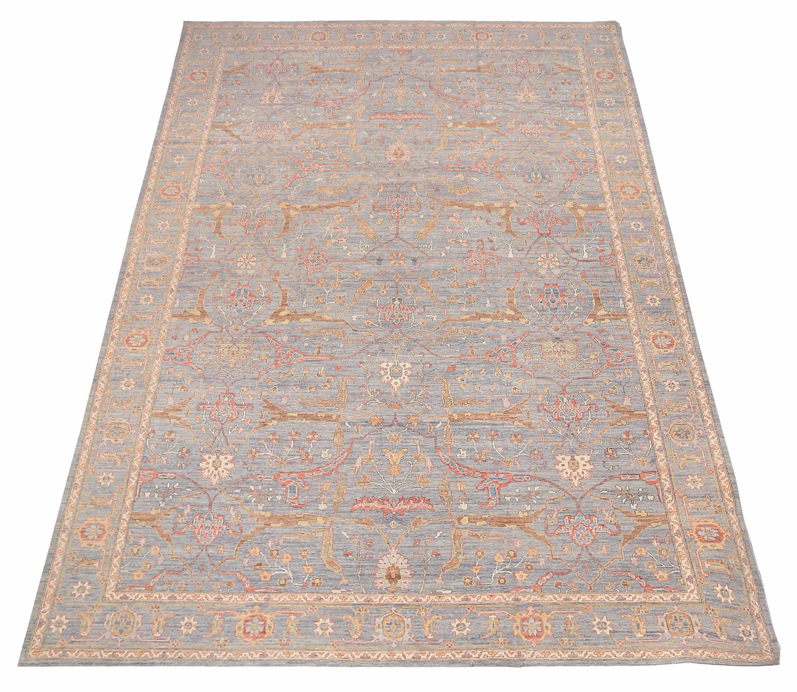 Discover the elegance of Afghanistan Oushak featuring Over Size Rug in Circa 1990. Designed with Wool and BlueBrownPink, this exclusive design is perfect for enhancing your space.