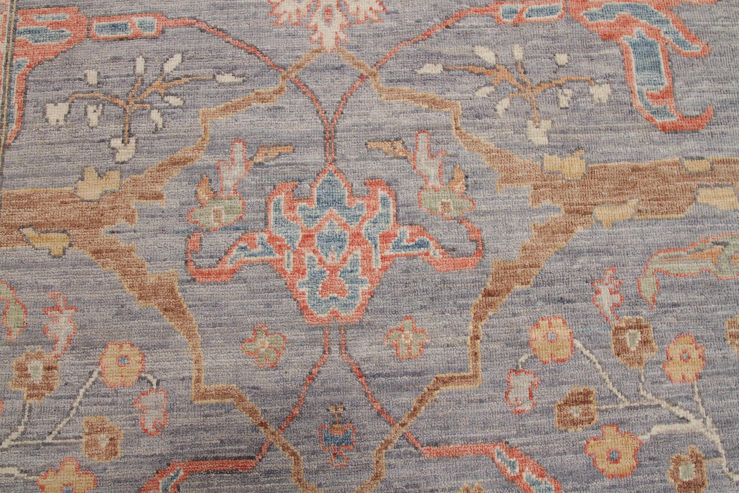 20th Century Afghanistan Oushak Over Size Rug Circa 1990 - Wool Blue Brown Pink - 92486 For Sale