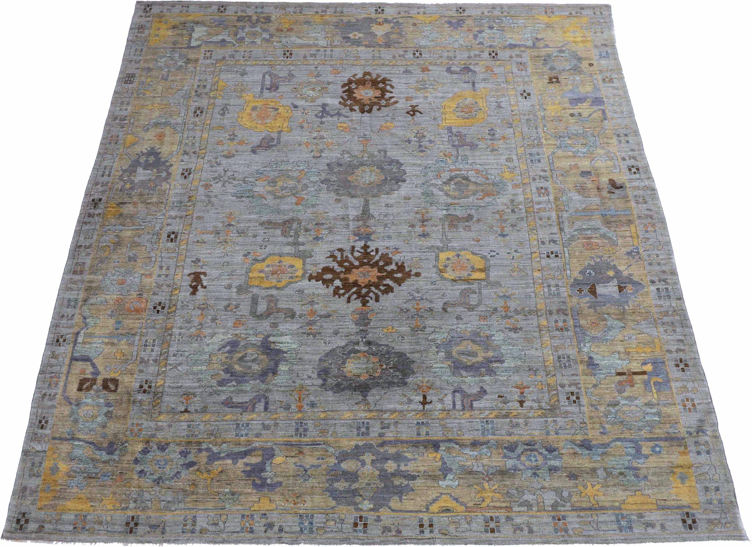 Afghanistan Oushak Over Size Teppich CIRCA 1990 - Wolle Blau Braun Purpel - 90721 (Afghanisch) im Angebot