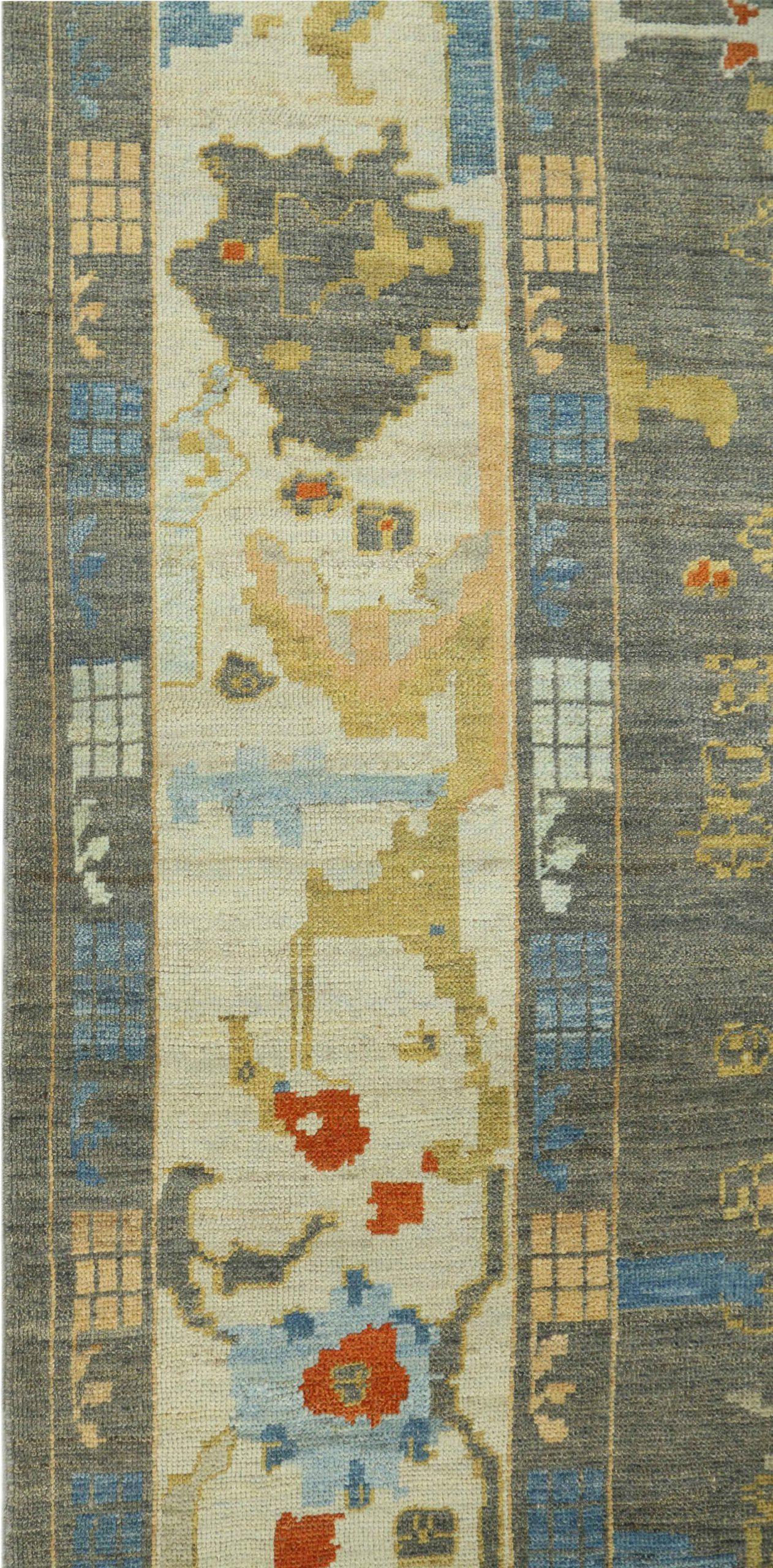 Afghanistan Oushak Over Size Teppich CIRCA 1990 - Wolle Blau Braun Gelb - 90731 im Zustand „Hervorragend“ im Angebot in Dallas, TX