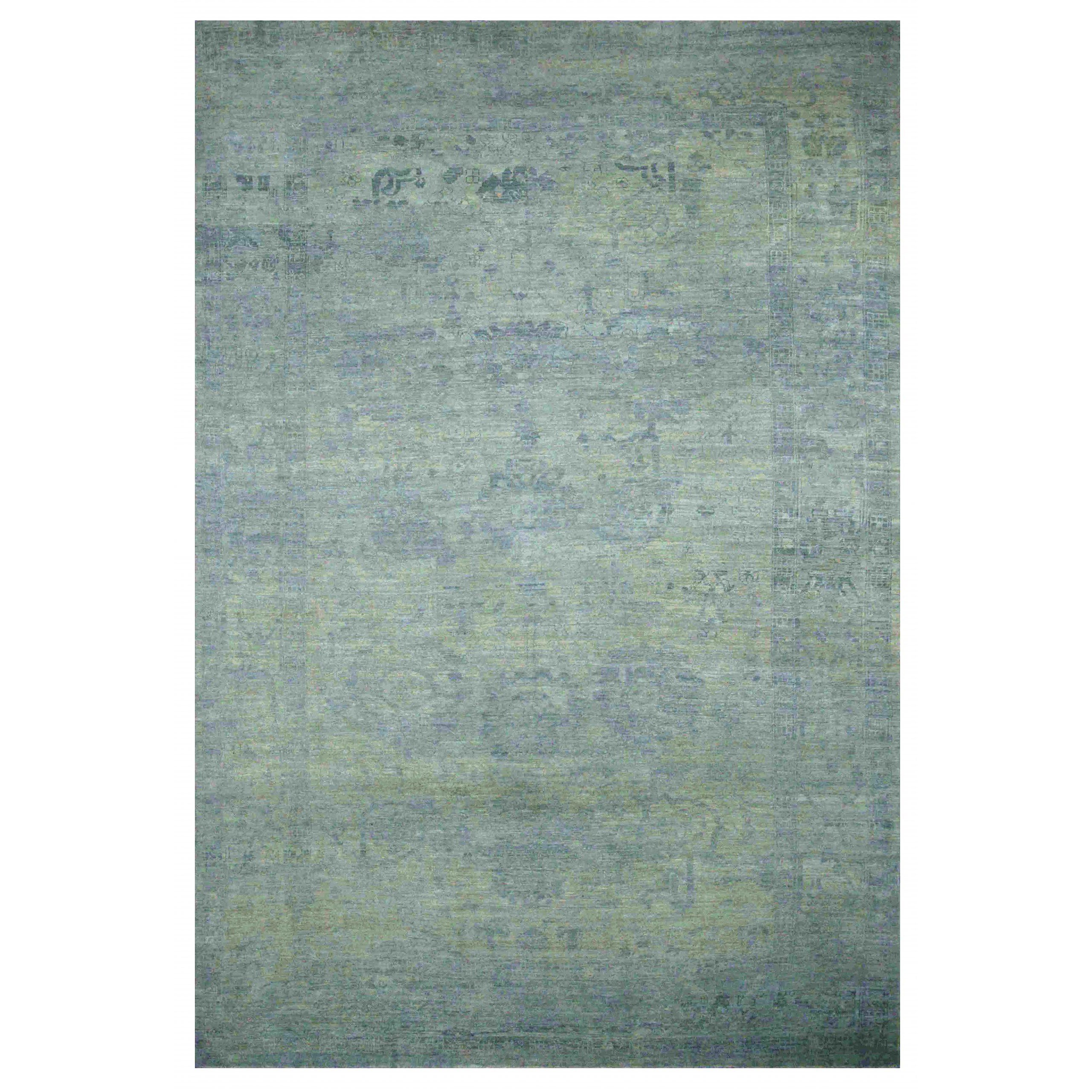 Afghanistan Oushak Over Size Rug Circa 1990 - Wool Blue Gray Green - 90687 en vente