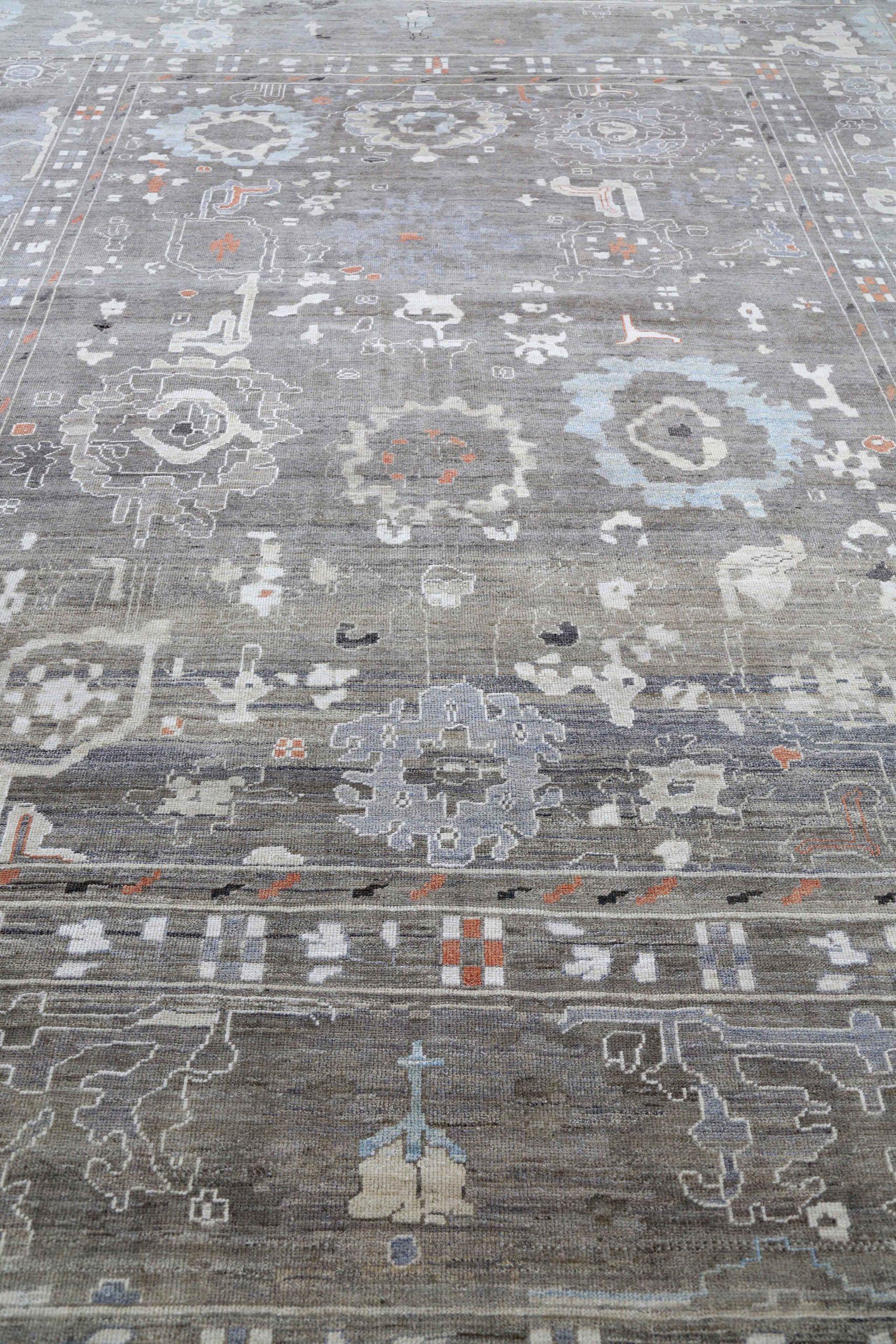 Afghanistan Oushak Over Size Teppich CIRCA 1990 - Wolle Braun Elfenbein Design - 90705 (Afghanisch) im Angebot