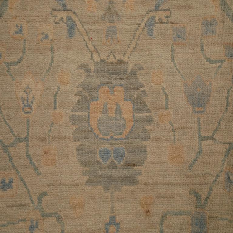 Afghanistan Oushak Over Size Teppich - Wolle Blau Grün Elfenbein - 96230 (Stammeskunst) im Angebot