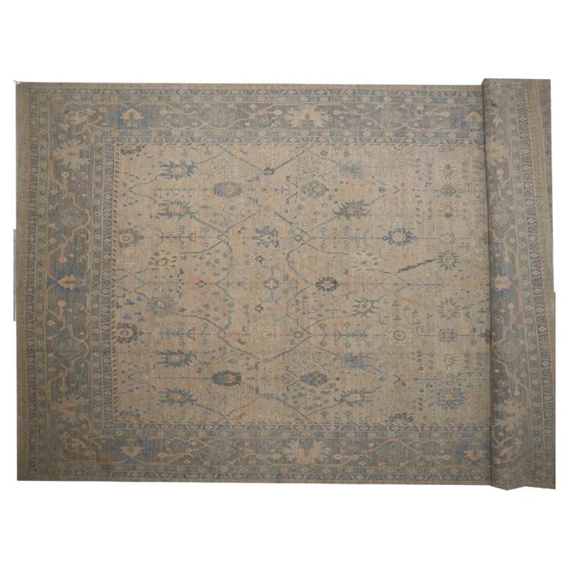 Afghanistan Oushak Over Size Teppich - Wolle Blau Grün Elfenbein - 96230