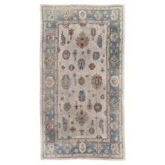 Afghanistan Oushak Over Size Rug - Wool Blue Ivory Red Design - 92625