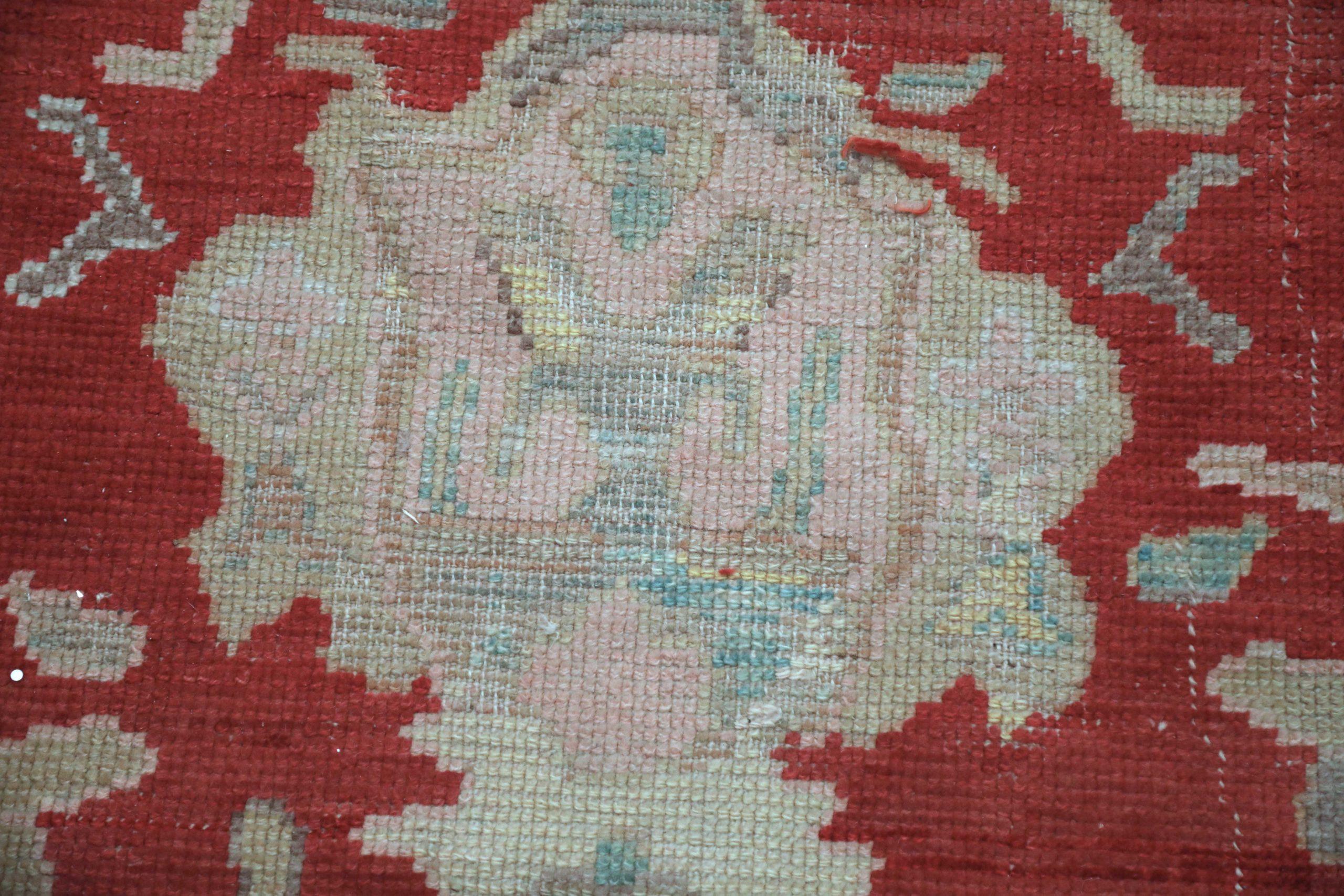 Afghanistan Oushak Over Size Teppich - Wolle Blau Elfenbein Rot Design - 93674 (Afghanisch) im Angebot