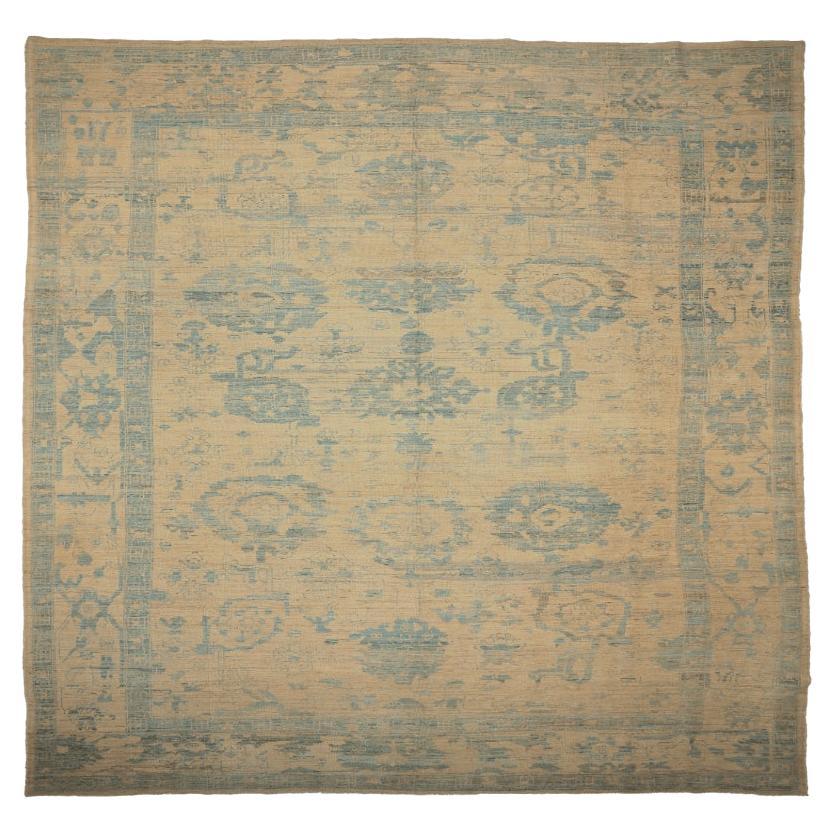 Afghanistan Oushak Over Size Teppich - Wolle Blau Elfenbein Taupe - 94295