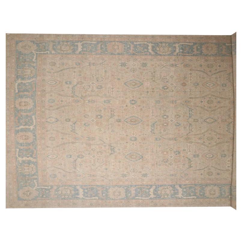 Afghanistan Oushak Over Size Teppich - Wolle Blau Elfenbein Taupe - 96229