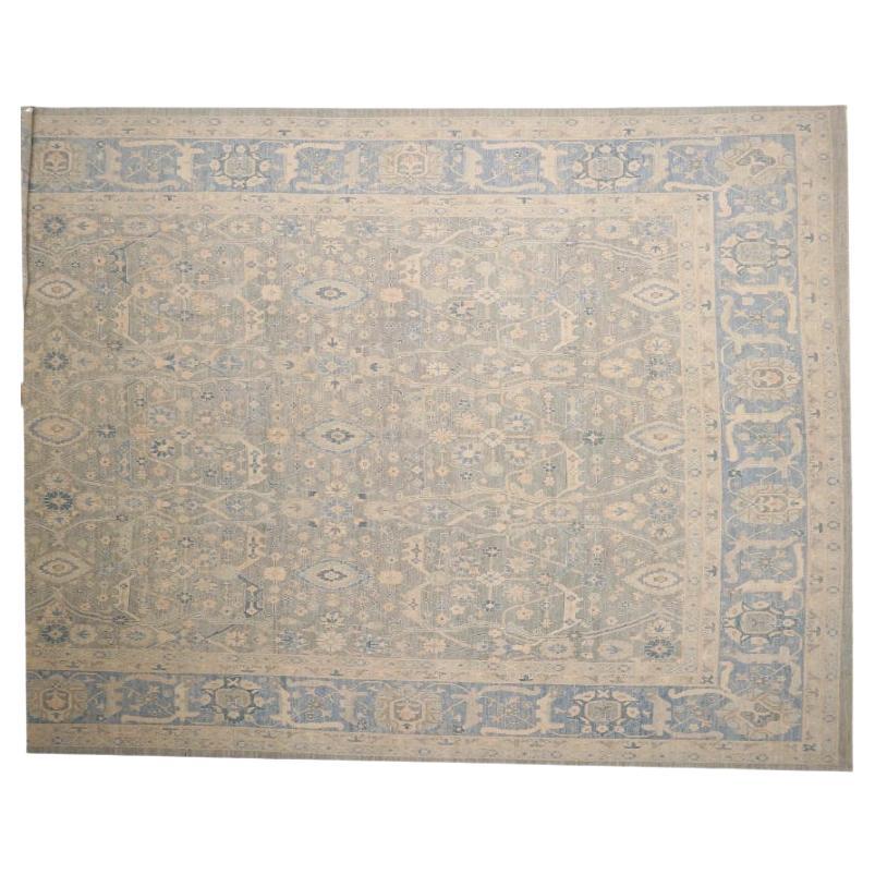 Afghanistan Oushak Over Size Teppich - Wolle Blau Elfenbein Taupe - 96231