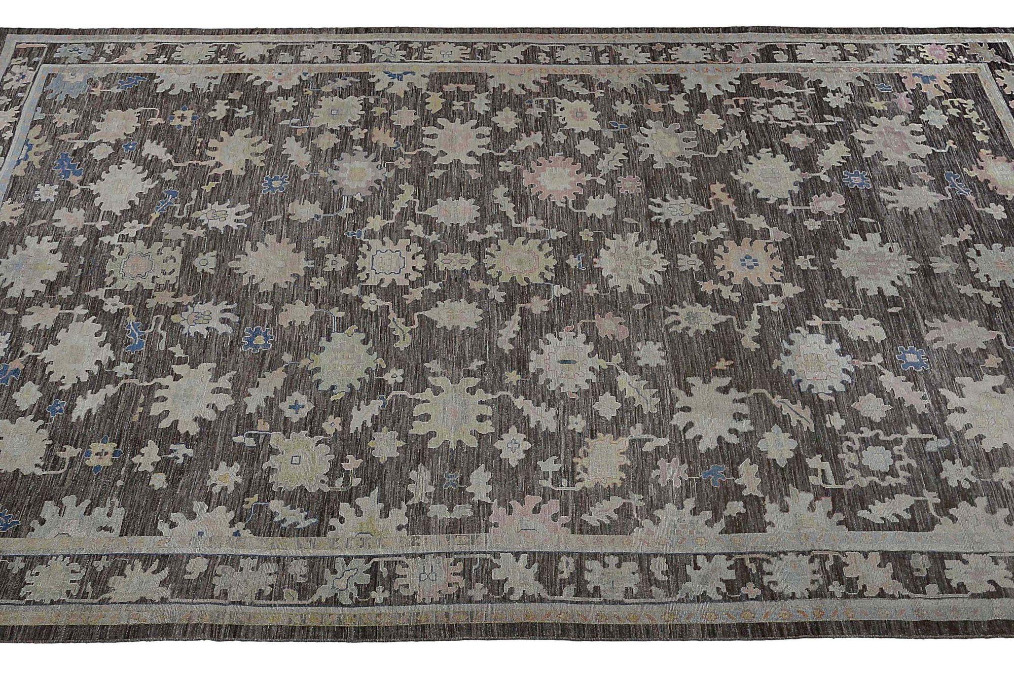 Afghanistan Oushak Over Size Teppich - Wolle Brown Design - 97033 (Stammeskunst) im Angebot