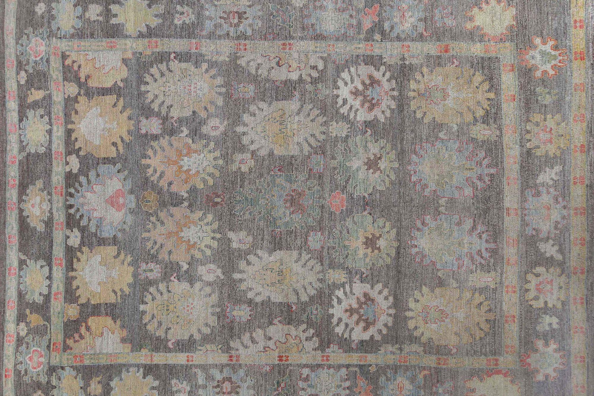 Afghanistan Oushak Over Size Teppich - Wolle Brown Design - 97497 im Zustand „Hervorragend“ im Angebot in Dallas, TX