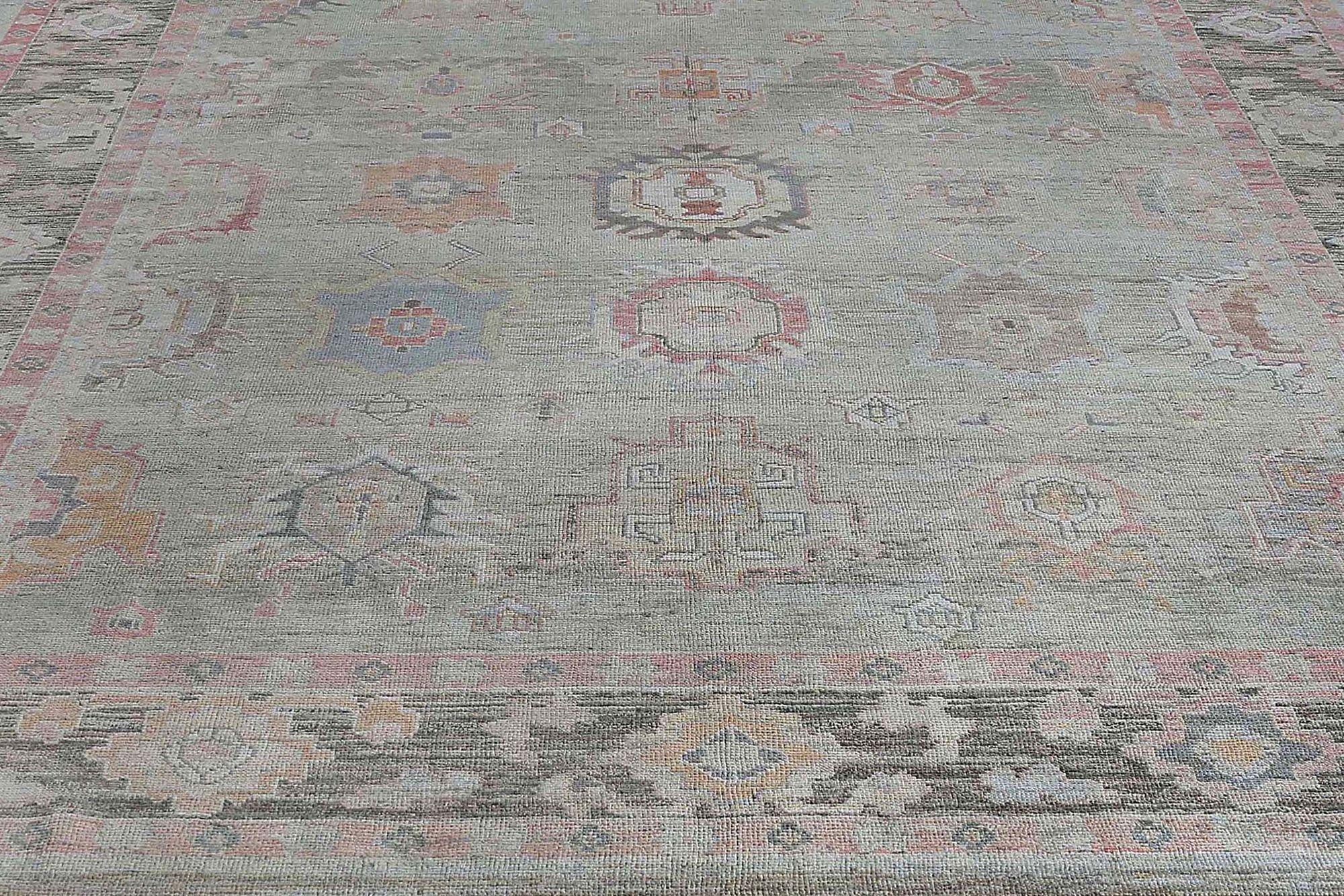 Afghanistan Oushak Over Size Teppich - Wolle Braun Grün Design - 97270 (Stammeskunst) im Angebot