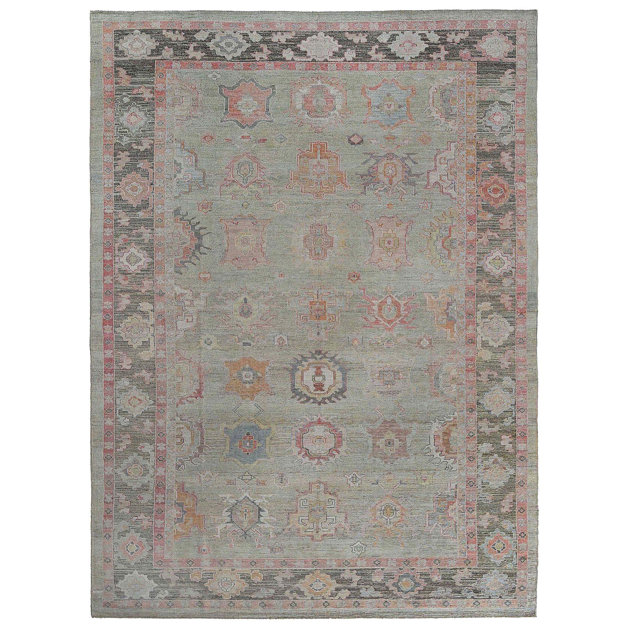 Afghanistan Oushak Over Size Teppich - Wolle Braun Grün Design - 97270