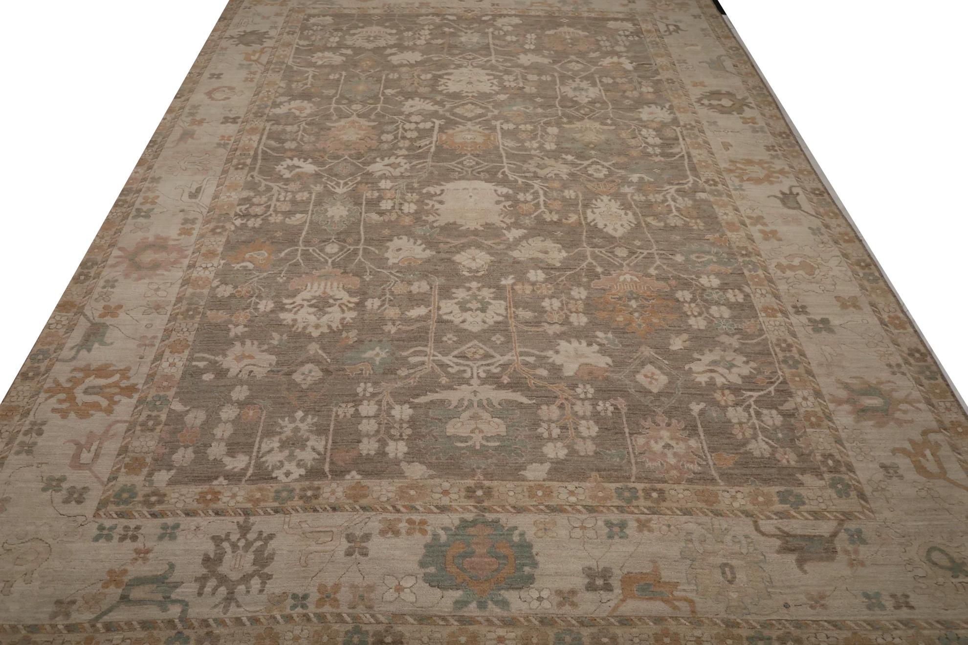 Discover the elegance of Afghanistan Oushak featuring Over Size Rug in Circa 1990. Designed with Wool and BrownGreenIvory, this exclusive design is perfect for enhancing your space.