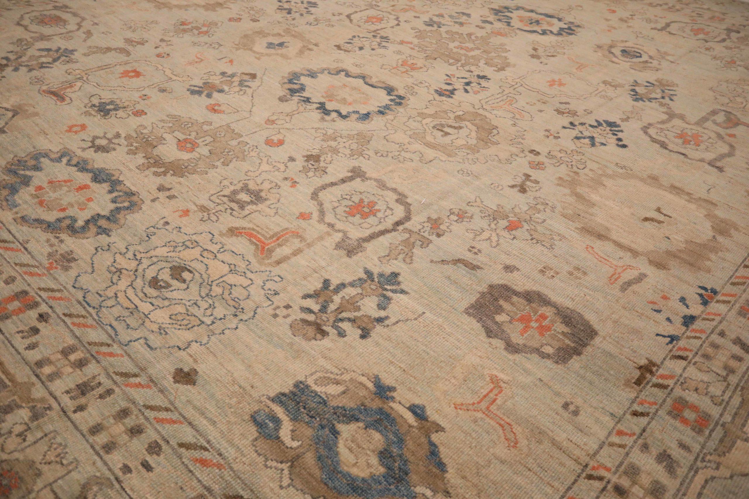 Afghanistan Oushak Over Size Teppich - Wolle Braun Elfenbein Design - 90760 (Afghanisch) im Angebot
