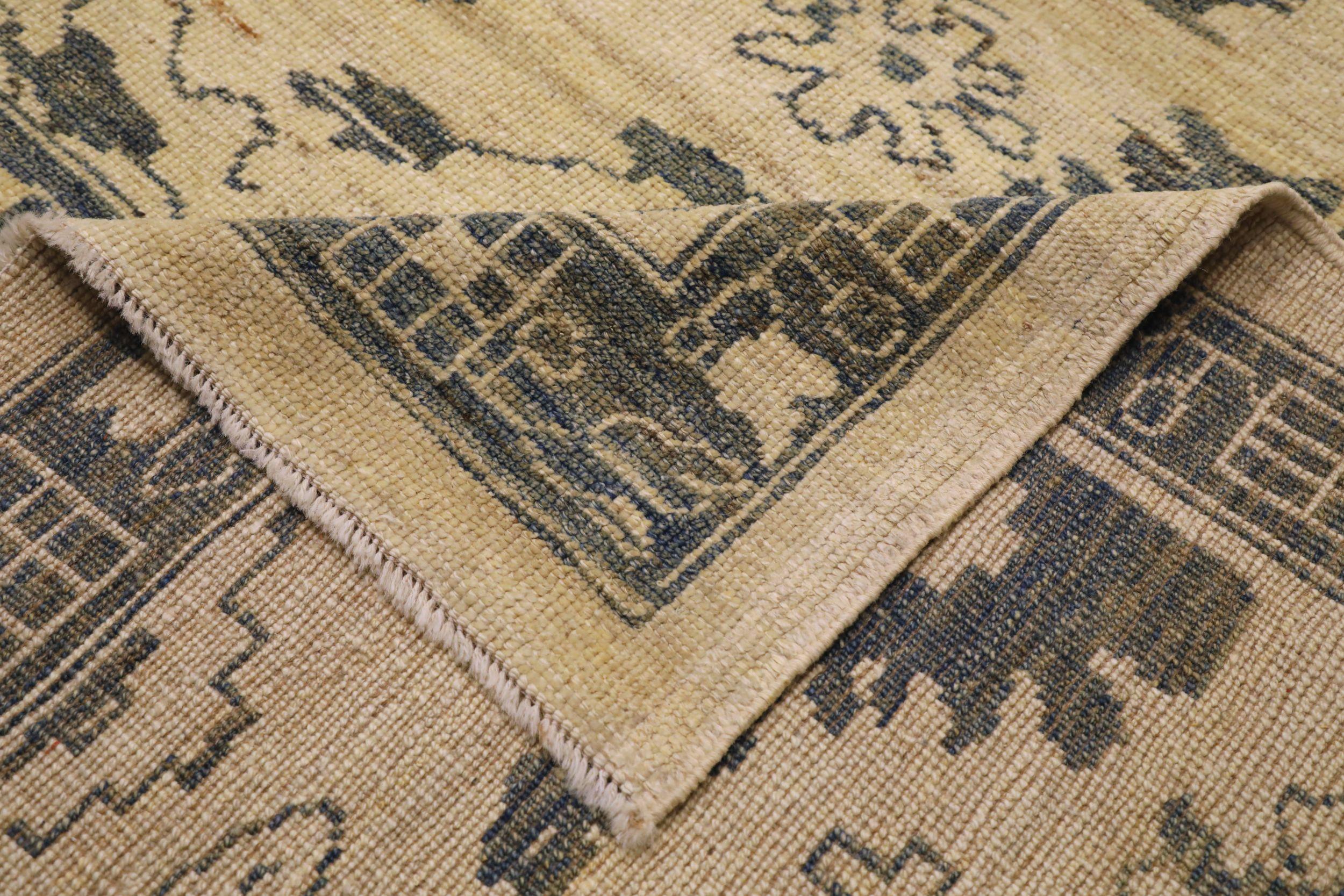 Afghanistan Oushak Over Size Teppich - Wolle Braun Elfenbein Design - 94296 (Afghanisch) im Angebot