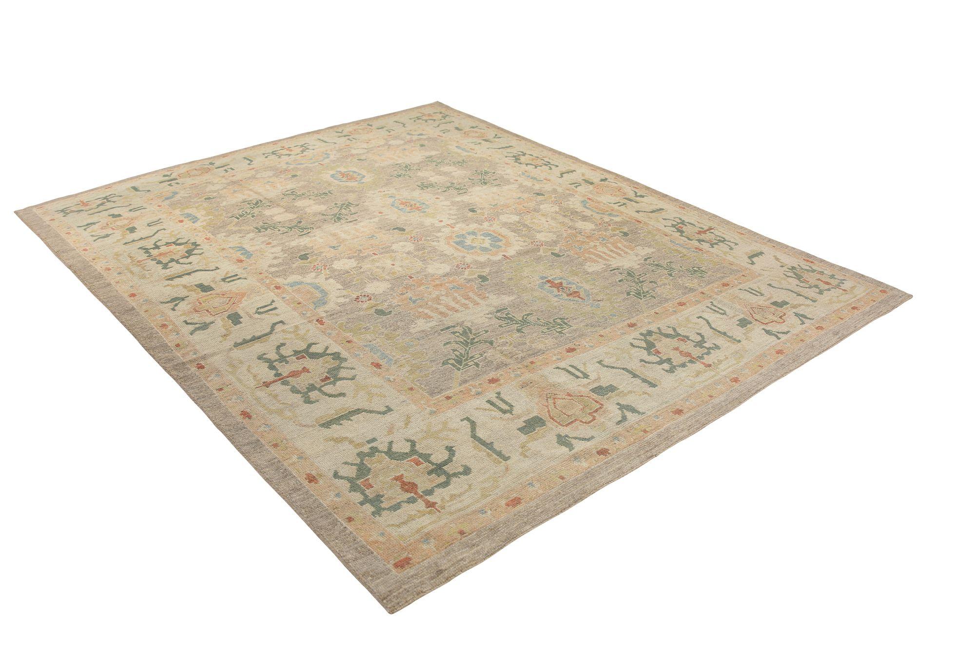 Afghanistan Oushak Over Size Teppich - Wolle Braun Elfenbein Design - 97030 im Zustand „Hervorragend“ im Angebot in Dallas, TX