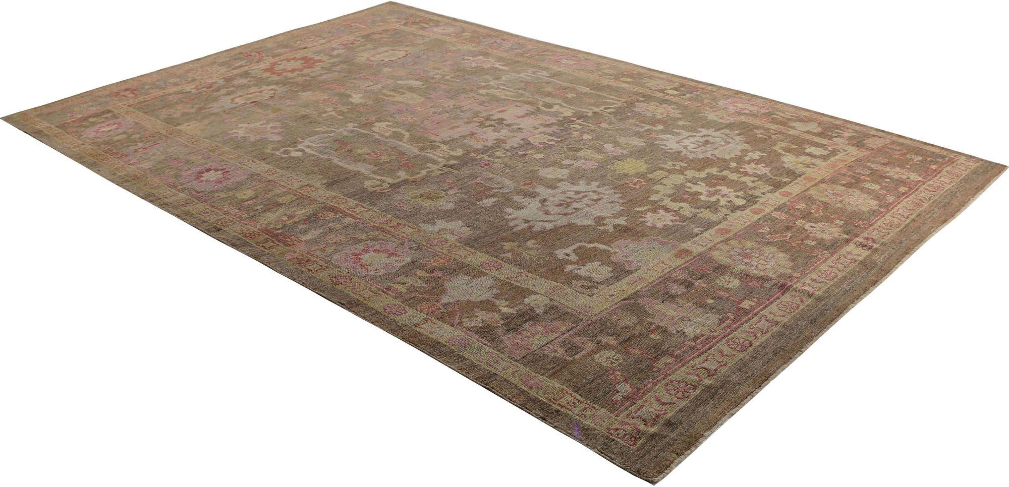 Annodato a mano Tappeto Afghanistan Oushak Over Size - Lana Marrone Design/One - 95972 in vendita