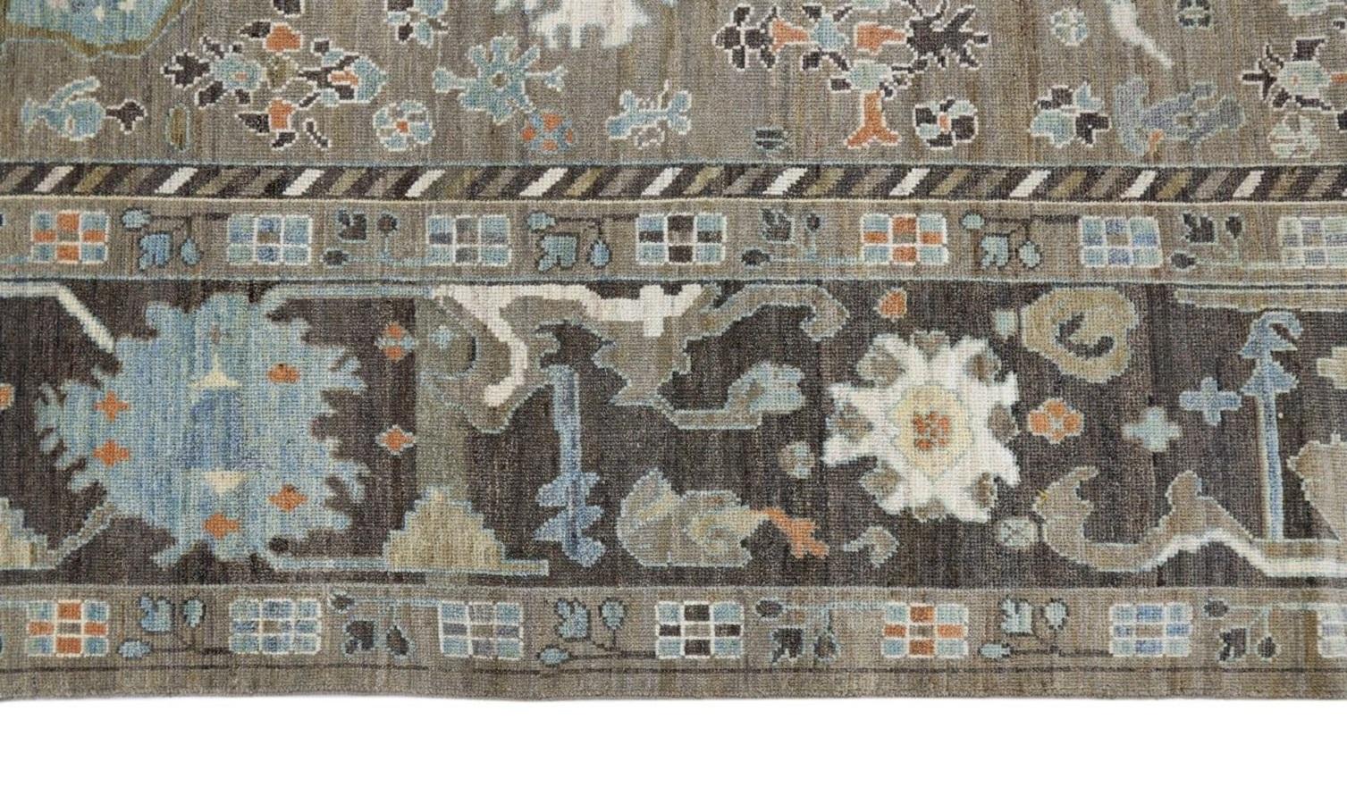 Alfombra Afganistán Oushak - Lana Diseño Marrón Topo - 93606 Afgano en venta