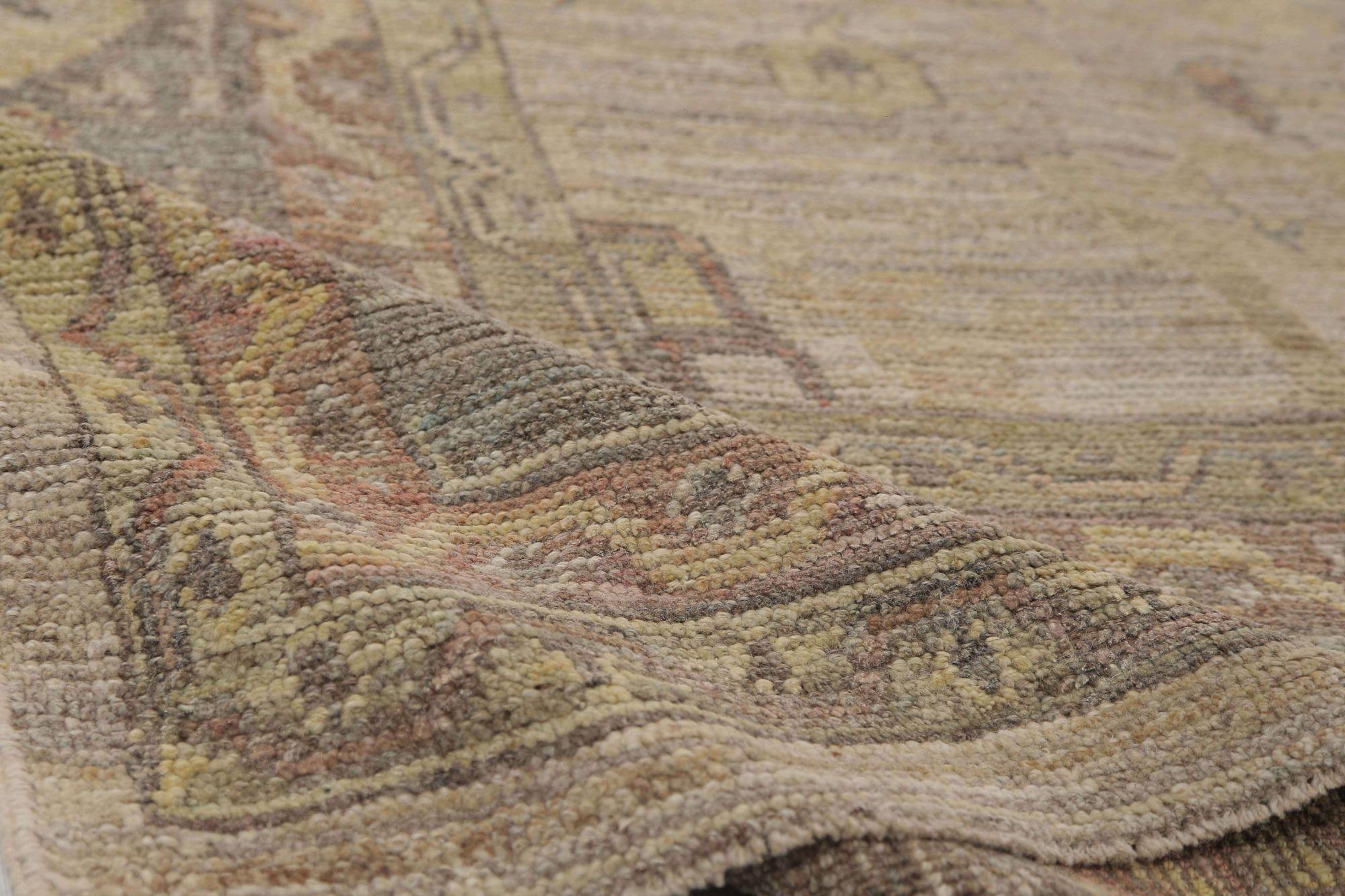 Afghanistan Oushak Over Size Teppich - Wolle Brown Taupe Design - 96018 (Afghanisch) im Angebot
