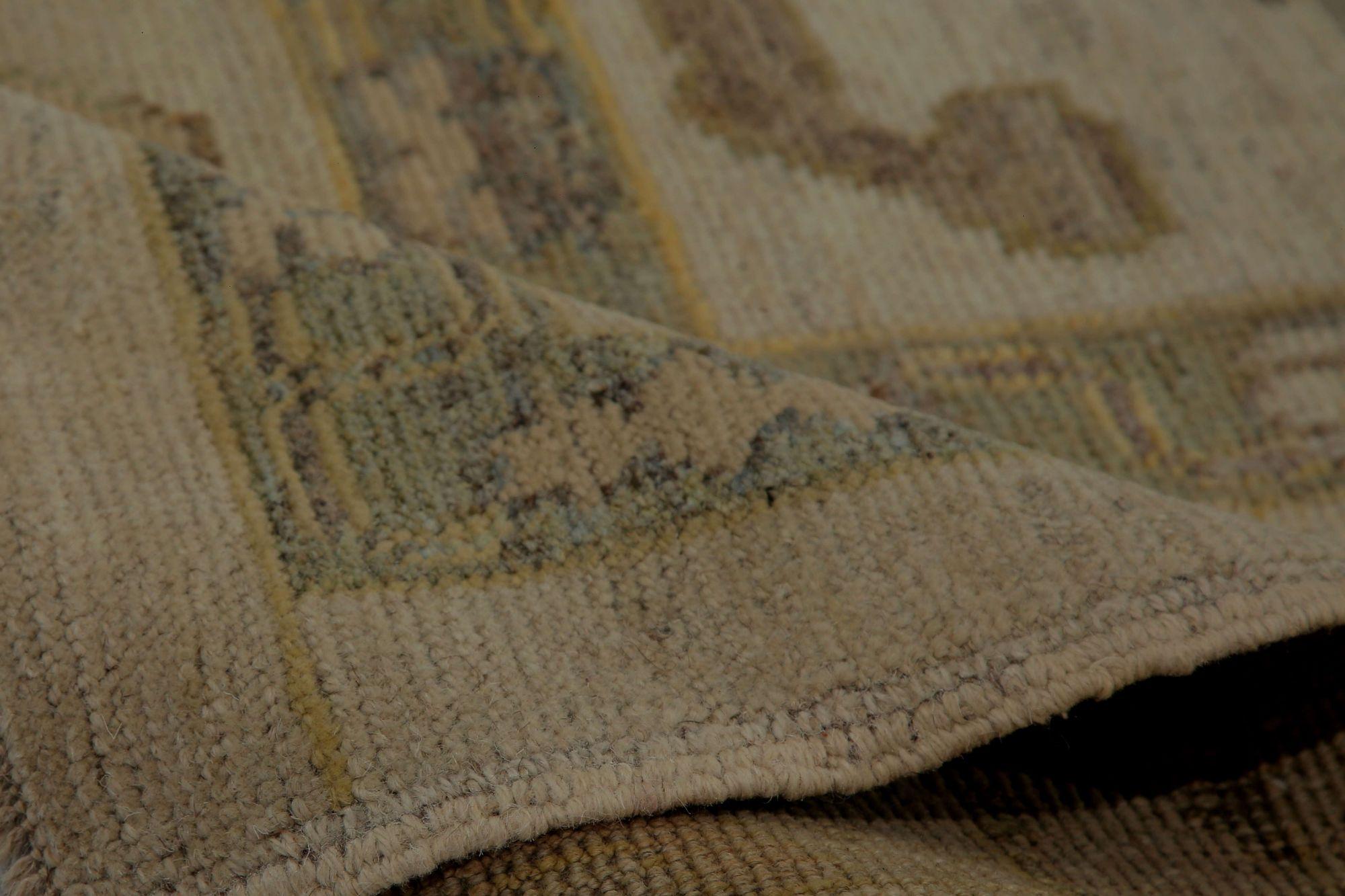 Afghanistan Oushak Over Size Teppich - Wolle Brown Taupe Design - 96181 (Afghanisch) im Angebot