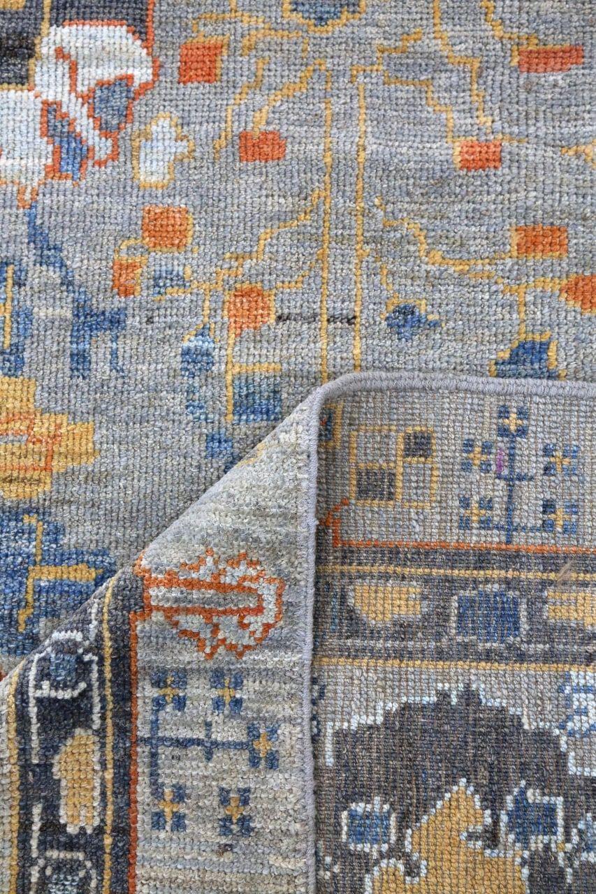 Afghanistan Oushak Over Size Teppich - Wolle Grau Design - 93612 im Zustand „Hervorragend“ im Angebot in Dallas, TX