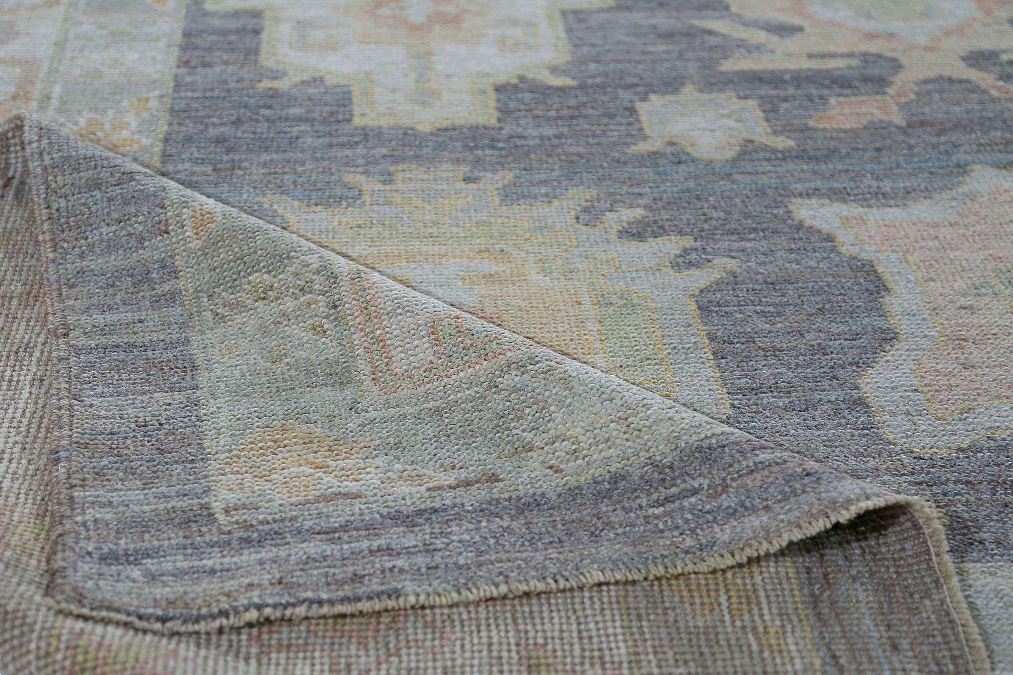 Afghanistan Oushak Over Size Teppich - Wolle Grau Design - 95460 (Stammeskunst) im Angebot