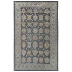 Afghanistan Oushak Over Size Teppich - Wolle Grau Design - 95460
