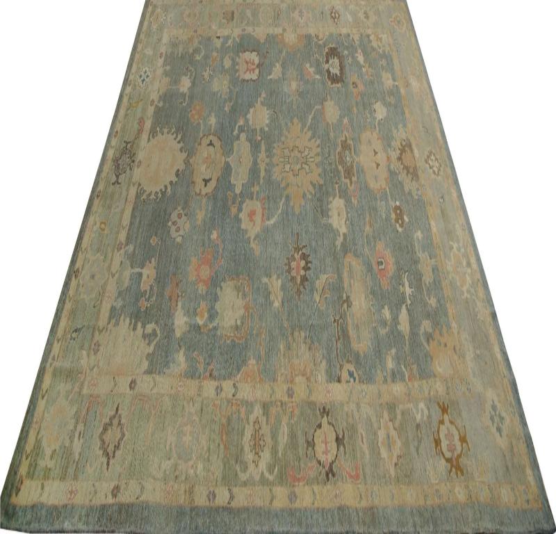 Afghanistan Oushak Over Size Teppich - Wolle Grau Design - 96081 im Zustand „Hervorragend“ im Angebot in Dallas, TX