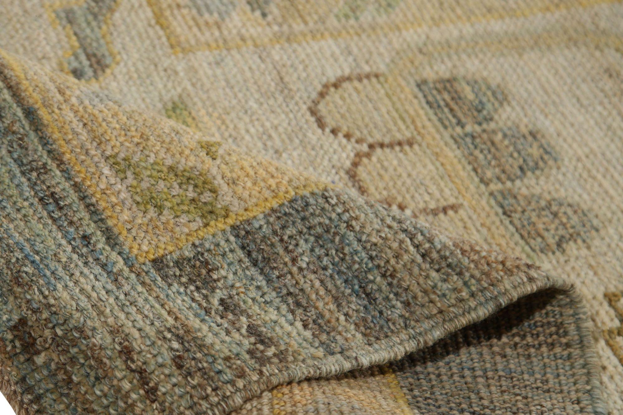 Afghanistan Oushak Over Size Teppich - Wolle Grau Design - 96111 im Zustand „Hervorragend“ im Angebot in Dallas, TX