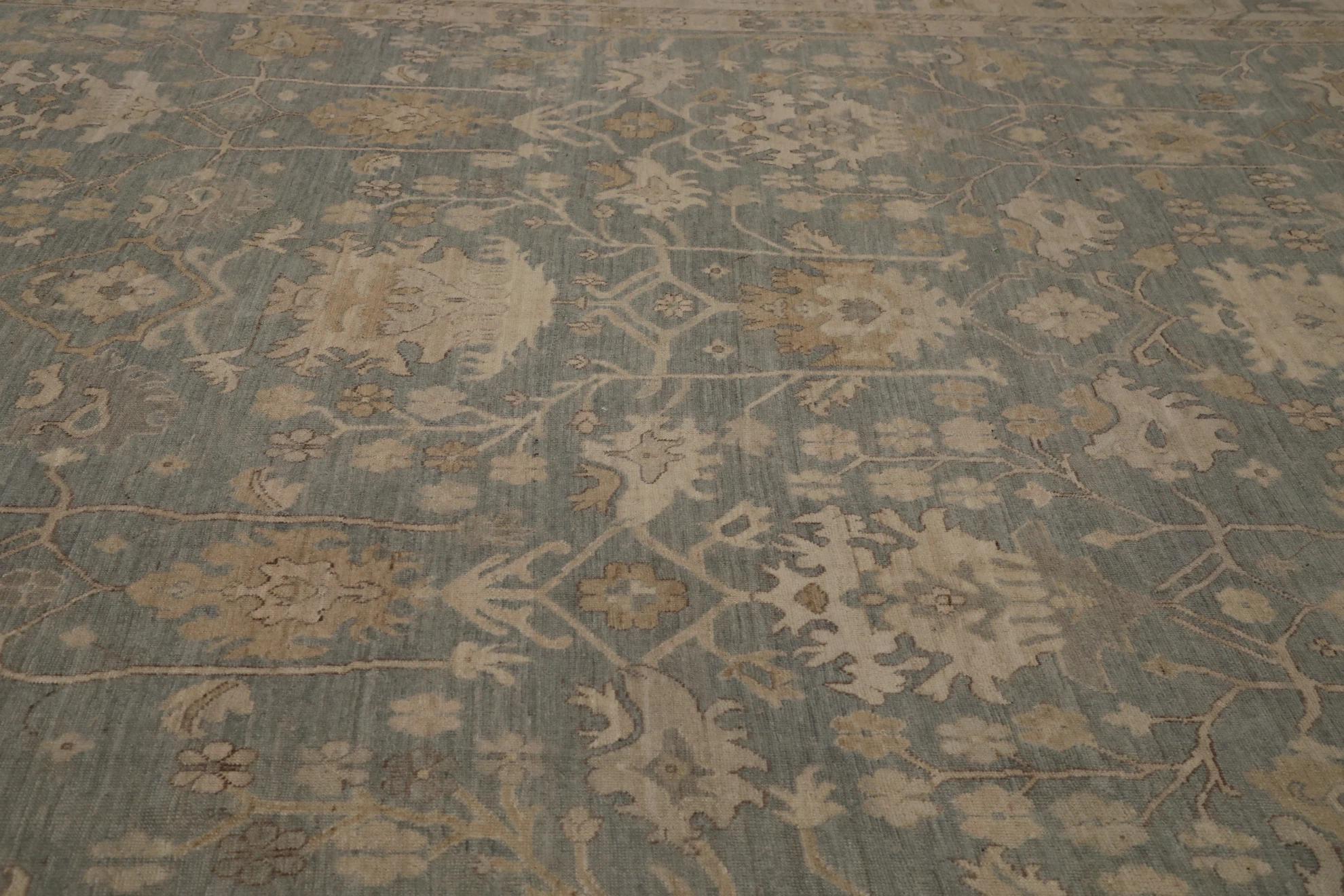 Afghano Tappeto Afghanistan Oushak - Lana Grigio Avorio Taupe - 99668 in vendita