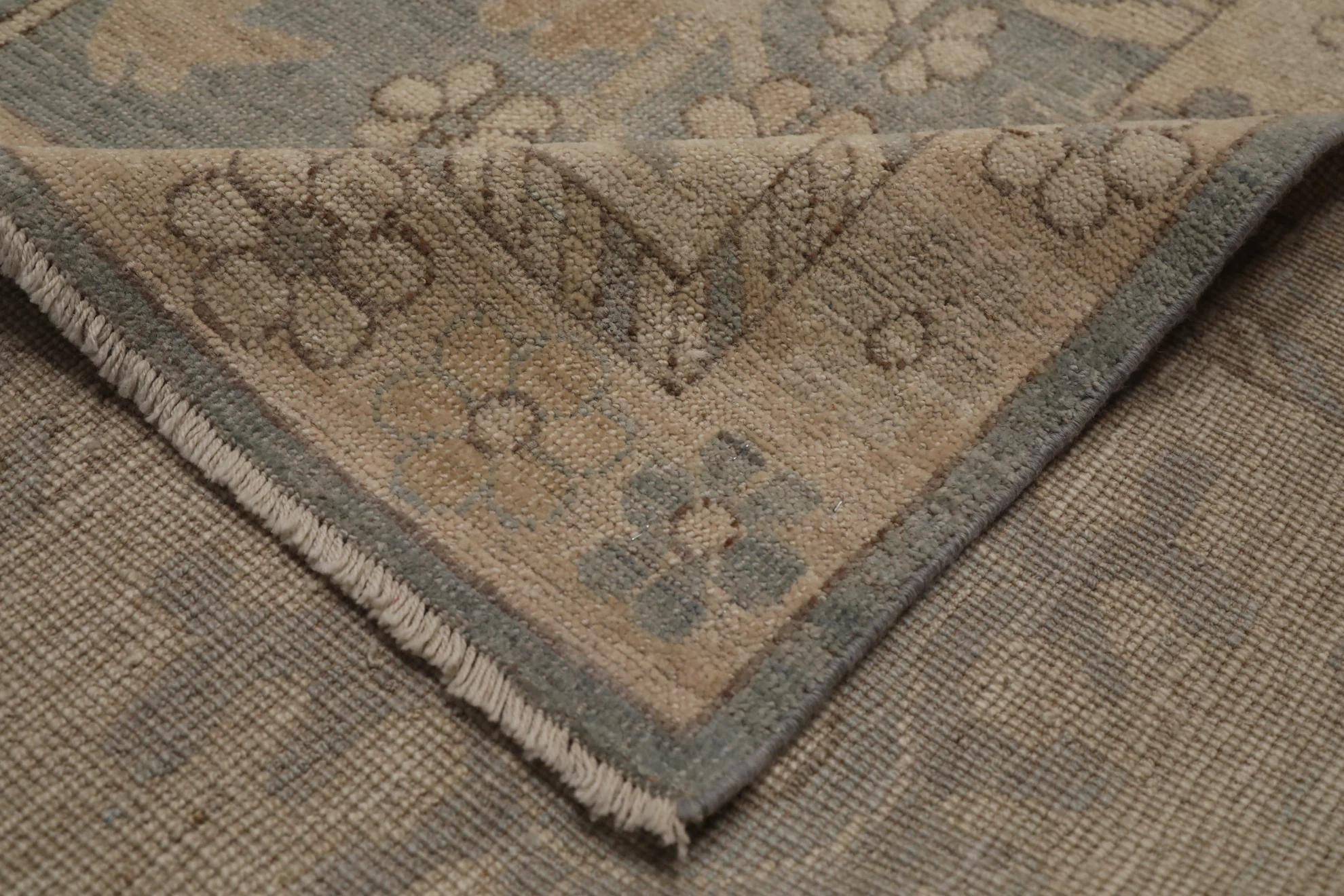 Tappeto Afghanistan Oushak - Lana Grigio Avorio Taupe - 99668 In condizioni ottime in vendita a Dallas, TX