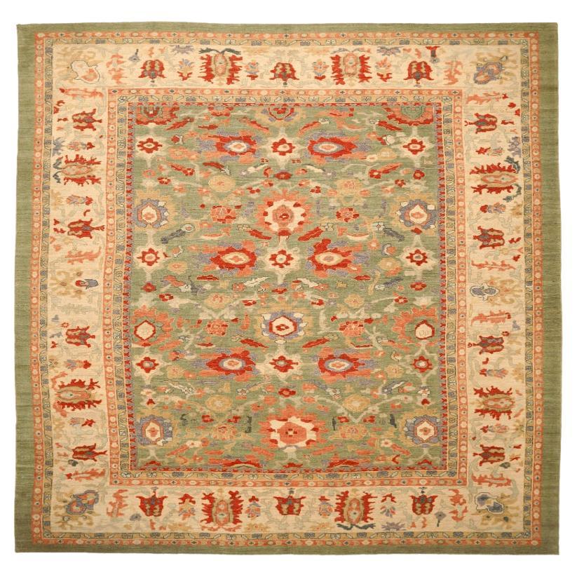 Afghanistan Oushak Over Size Teppich - Wolle Grün Elfenbein Rot - 94286
