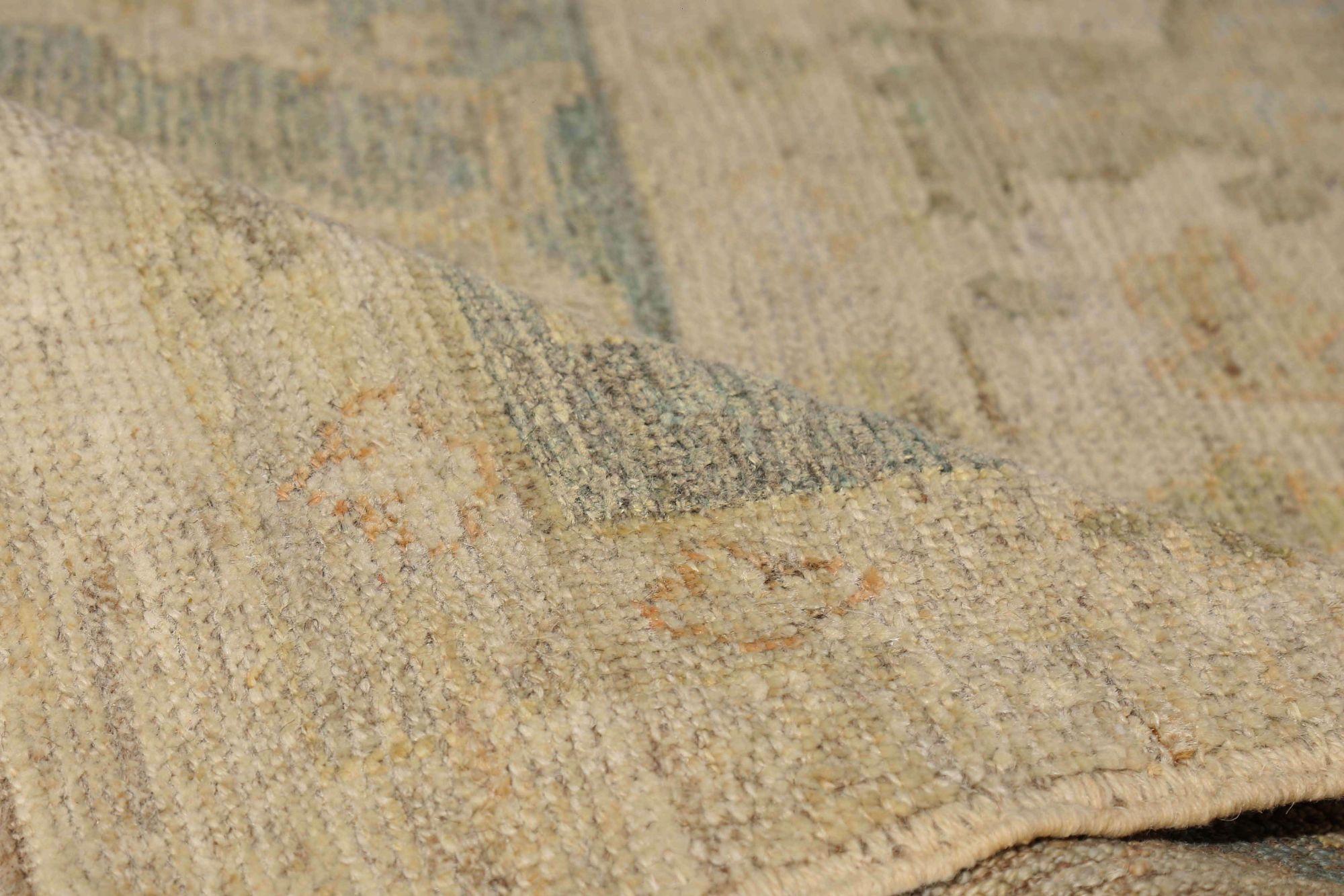 Afghanistan Oushak Over Size Teppich - Wolle Elfenbein Design - 95806 (Stammeskunst) im Angebot