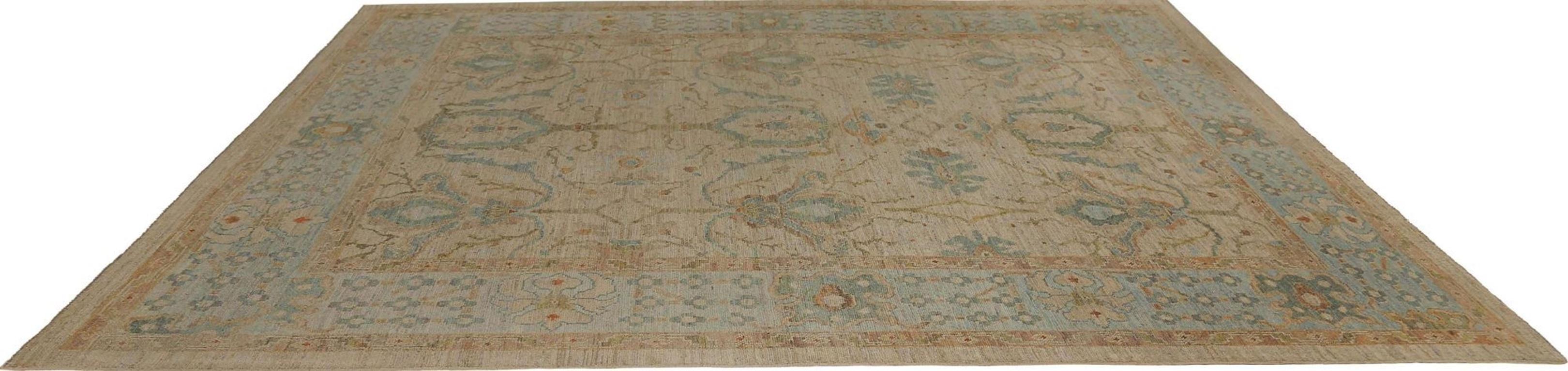 Afghanistan Oushak Over Size Teppich - Wolle Elfenbein Design - 95835 (Türkisch) im Angebot