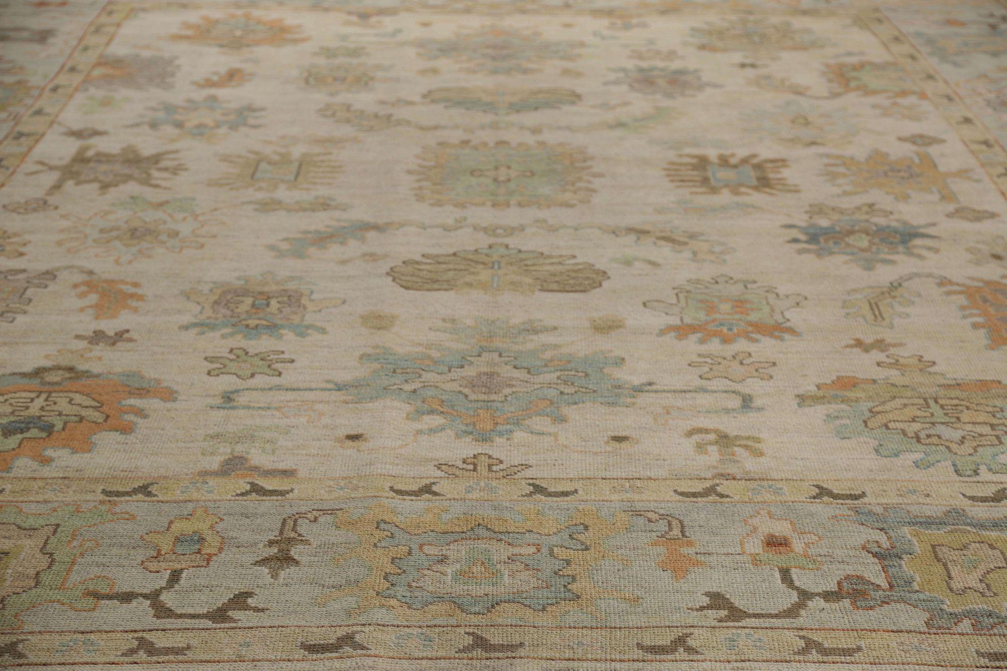 Afghanistan Oushak Over Size Teppich - Wolle Elfenbein Design - 95936 (Stammeskunst) im Angebot