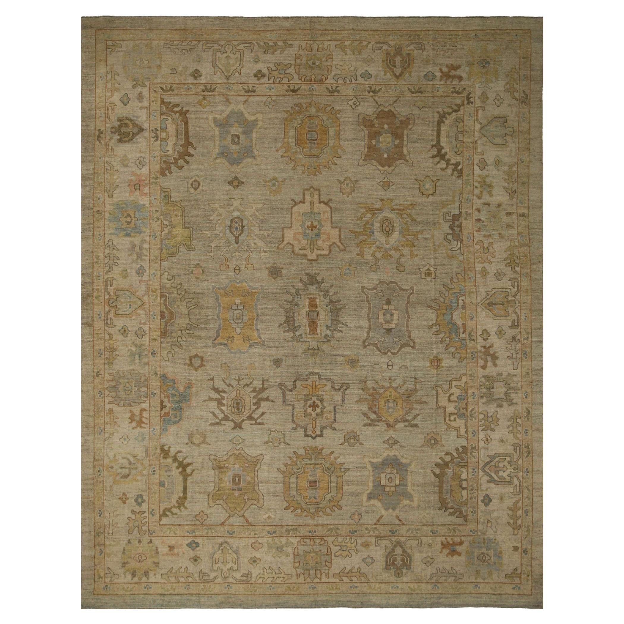 Afghanistan Oushak Over Size Rug - Wool Ivory Design - 96070