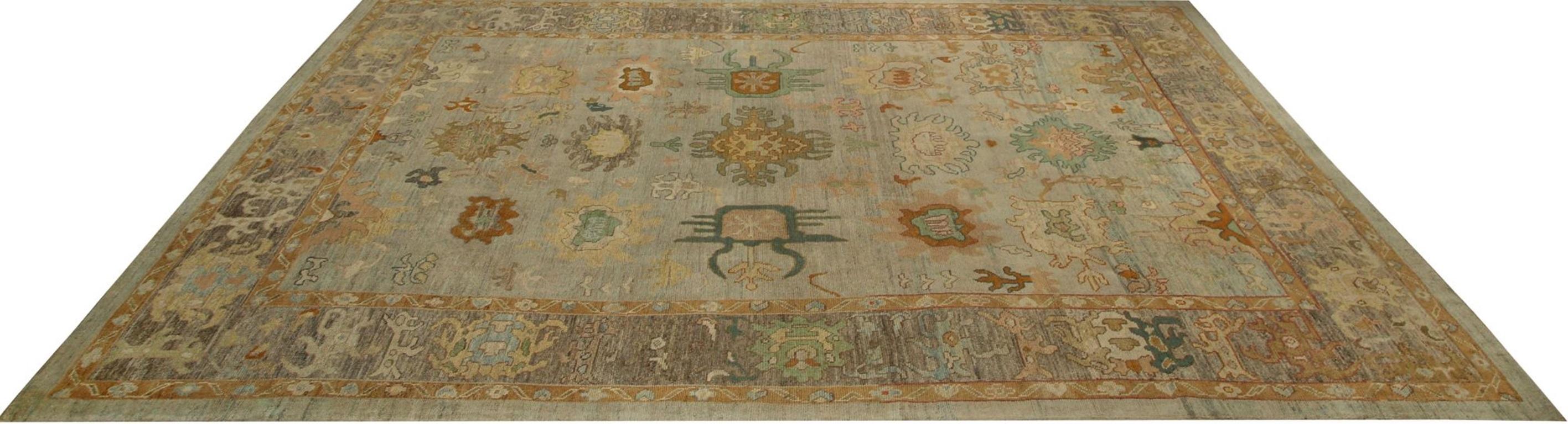 Turkey Oushak Over Size Rug - Wool Ivory Design - 96107 In Excellent Condition For Sale In Dallas, TX