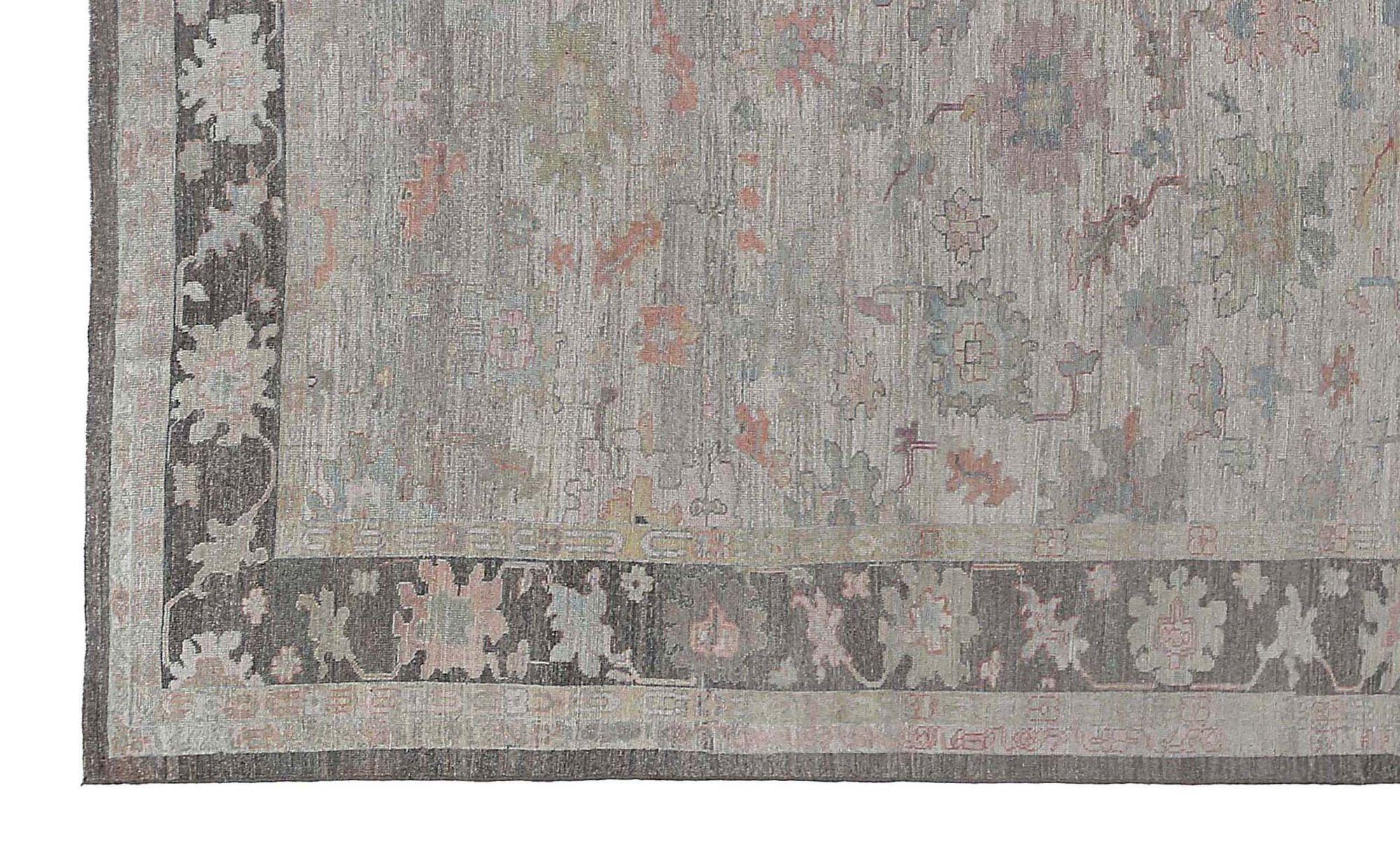 Afghanistan Oushak Over Size Teppich - Wolle Elfenbein Design - 97031 im Zustand „Hervorragend“ im Angebot in Dallas, TX