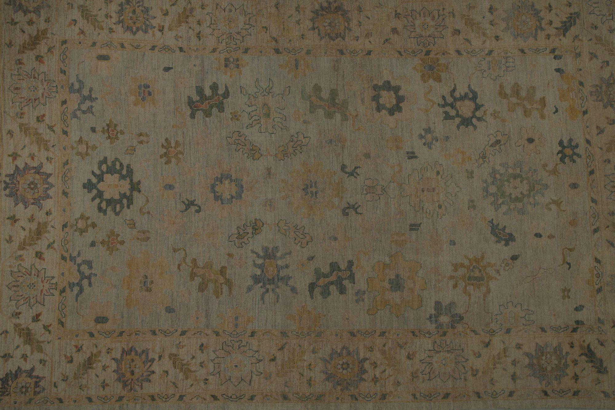 Afghanistan Oushak Over Size Teppich - Wolle Elfenbein Taupe Design - 96172 (Afghanisch) im Angebot