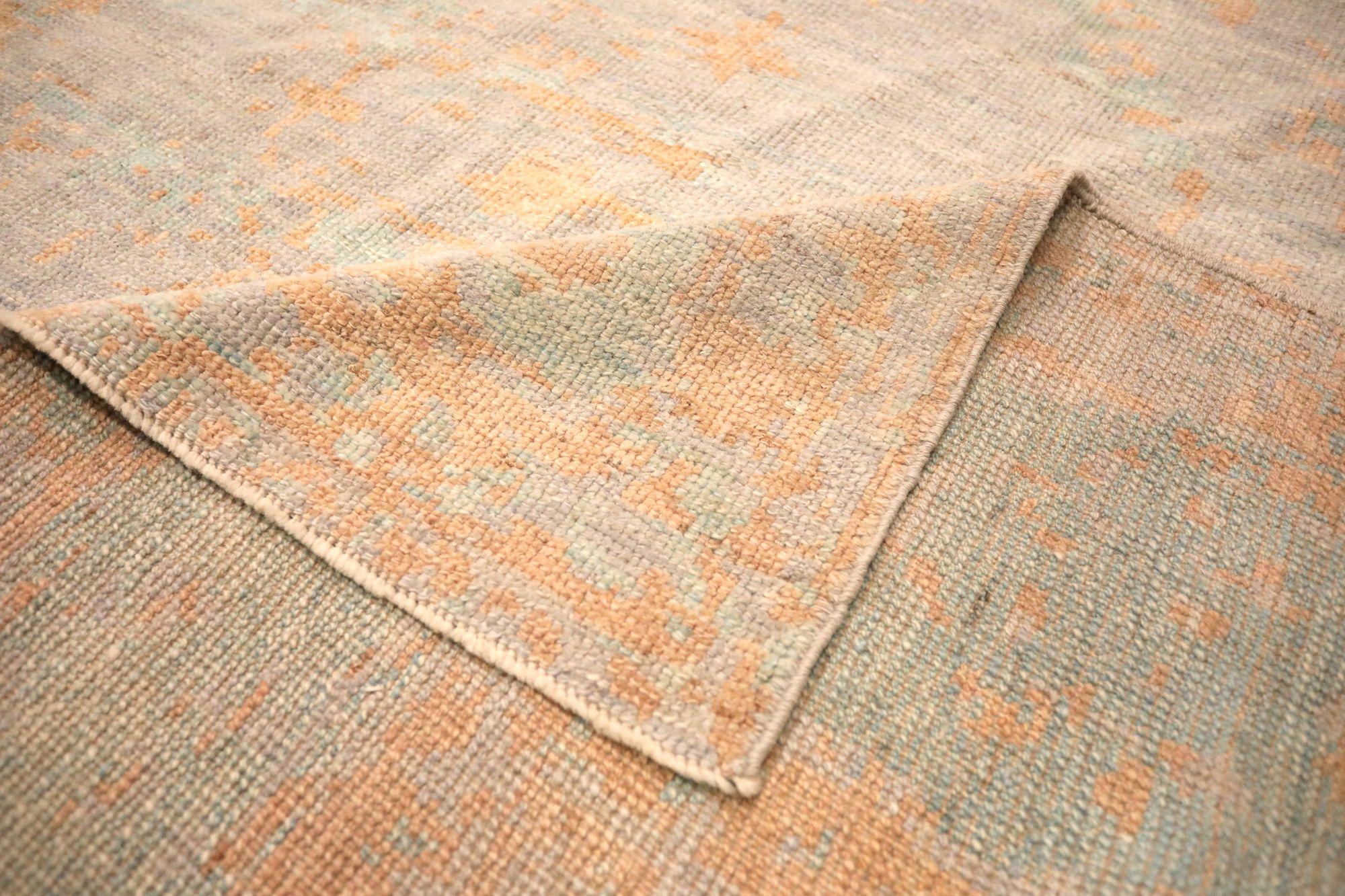 Afghanistan Oushak Over Size Teppich - Wolle Elfenbein Taupe Gelb - 93605 im Zustand „Hervorragend“ im Angebot in Dallas, TX