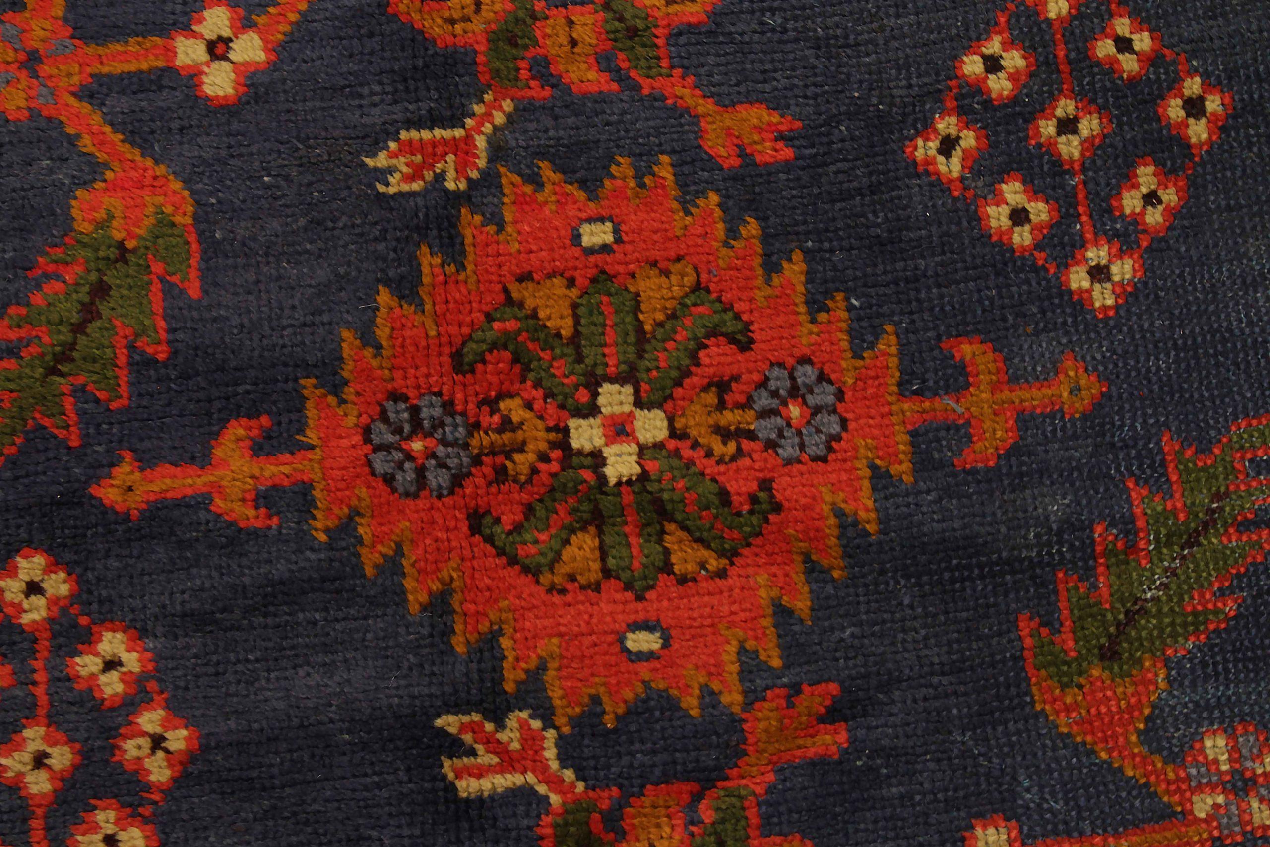 Afghanistan Oushak Over Size Teppich - Wolle Marineblau Rot Design - 92139 im Zustand „Hervorragend“ im Angebot in Dallas, TX