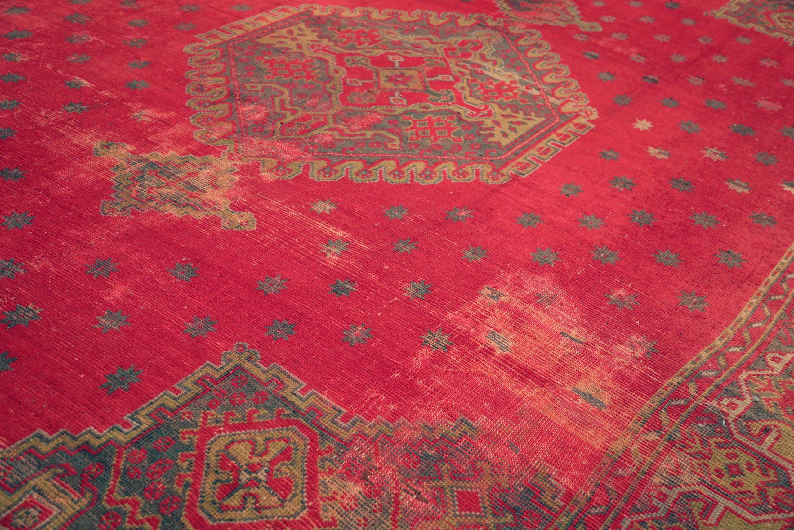 Afghanistan Oushak Over Size Teppich - Wolle Rot Design - 93671 (Stammeskunst) im Angebot