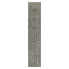 Tappeto Afghanistan Oushak Runner Circa 1990 - Lana Verde Avorio Design - 95503