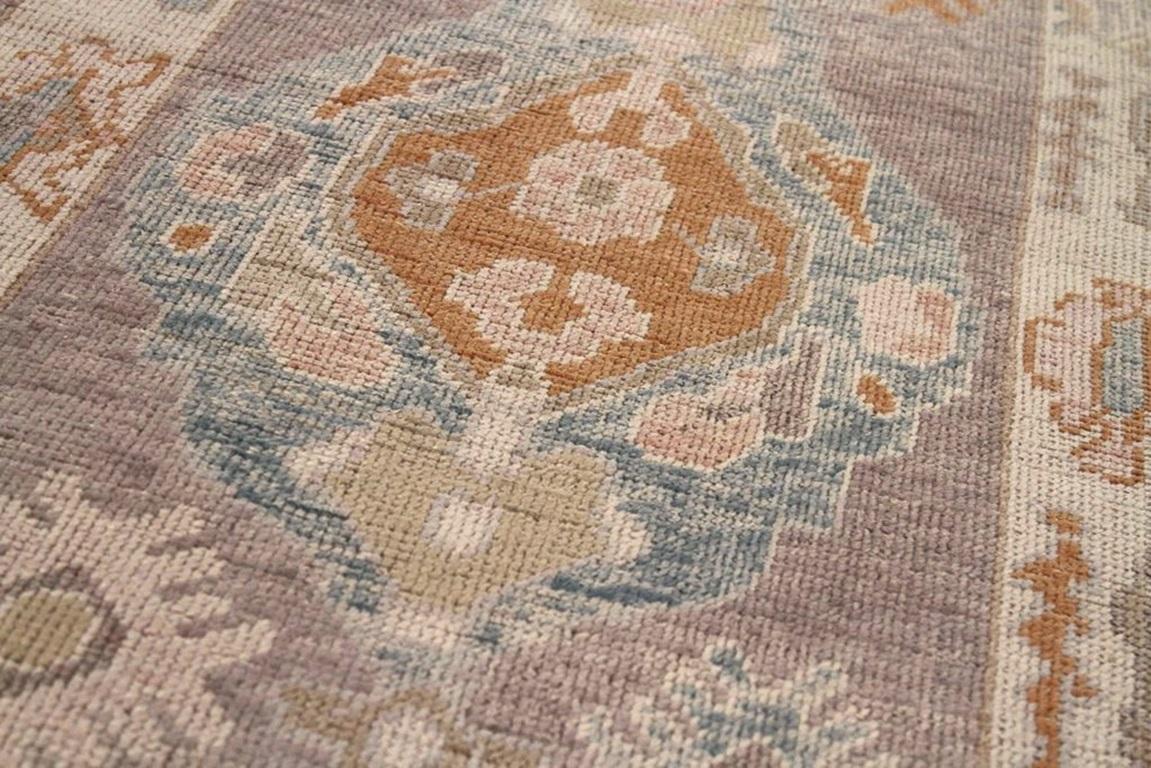 Tribale Tappeto Afghanistan Oushak Runner - Lana Blu Marrone Avorio Arancione - 88018 in vendita