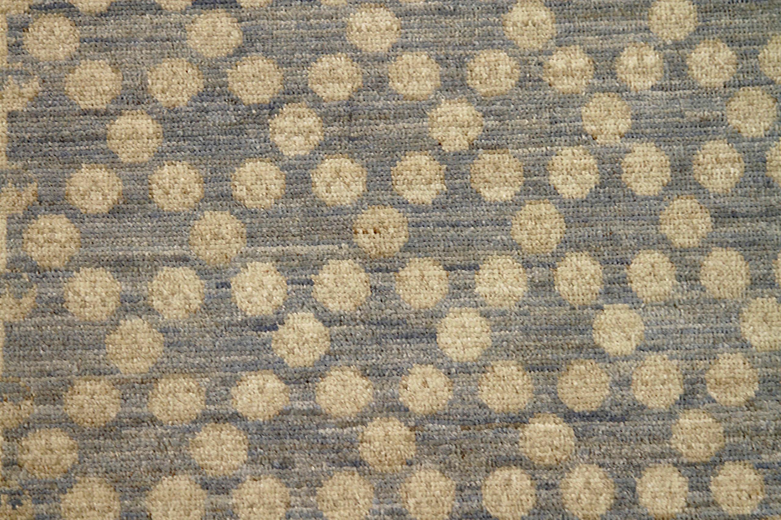 Afghanistan Oushak-Läufer - Wolle Blau Elfenbein Design - 88043 (Afghanisch) im Angebot